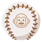 palla da baseball + muso di scimmia