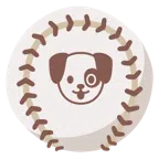 palla da baseball + muso di cane