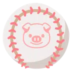palla da baseball + muso di maiale