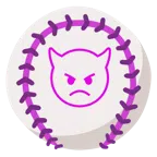 palla da baseball + faccina arrabbiata con corna
