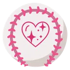 palla da baseball + cuore che luccica