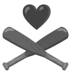 palla da baseball + cuore nero
