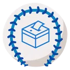 palla da baseball + urna elettorale con scheda