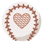 palla da baseball + cuore marrone