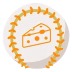 palla da baseball + fetta di formaggio