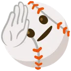 palla da baseball + faccina che fa il saluto