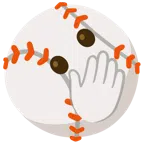 palla da baseball + faccina con occhi aperti e mano sulla bocca
