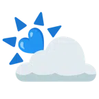 Sonne hinter Wolke + blaues Herz