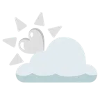 Sonne hinter Wolke + weißes Herz