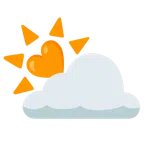 Sonne hinter Wolke + oranges Herz