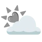 Sonne hinter Wolke + graues Herz