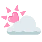 Sonne hinter Wolke + pinkes Herz