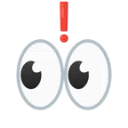 rotes Ausrufezeichen + Augen