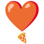 exclamación de corazón + pizza