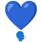 exclamación de corazón + cabeza parlante
