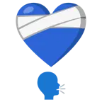 corazón vendado + cabeza parlante