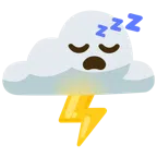 Wolke mit Blitz + schlafendes Gesicht