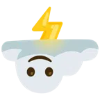 Wolke mit Blitz + umgekehrtes Gesicht