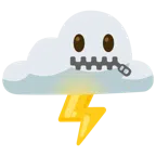 Wolke mit Blitz + Gesicht mit Reißverschlussmund