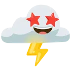 Wolke mit Blitz + überwältigt