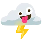 Wolke mit Blitz + irres Gesicht