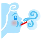 Wind + Gesicht mit Fieberthermometer