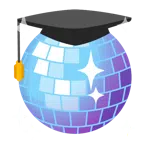 chapéu de formatura + globo de espelhos