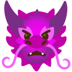 Drache + wütendes Gesicht mit Hörnern