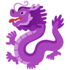Drache + lila Herz