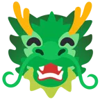 Drache + grinsendes Gesicht mit lachenden Augen