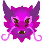 Drache + grinsendes Gesicht mit Hörnern