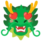 Drache + lächelndes Gesicht mit herzförmigen Augen