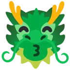 Drache + küssendes Gesicht mit lächelnden Augen