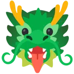 Drache + Gesicht mit herausgestreckter Zunge