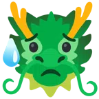 Drache + trauriges aber erleichtertes Gesicht