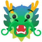 Drache + ängstliches Gesicht