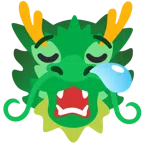 Drache + schläfriges Gesicht