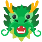 Drache + Gesicht mit offenem Mund