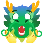 Drache + vor Angst schreiendes Gesicht