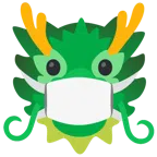 Drache + Gesicht mit Atemschutzmaske