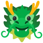 Drache + leicht lächelndes Gesicht