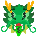 Drache + Gesicht mit Dollarzeichen