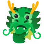 Drache + nachdenkendes Gesicht