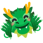 Drache + Gesicht mit umarmenden Händen