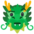 Drache + Gesicht mit hochgezogenen Augenbrauen