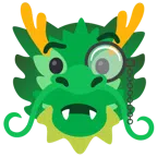 Drache + Gesicht mit Monokel