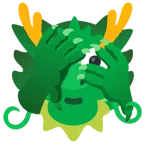 Drache + Gesicht mit durch die Finger linsendem Auge
