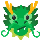 Drache + Gesicht mit schrägem Mund