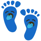 huellas de pies + cara de bostezo