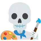 calavera + paleta de pintor